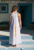 The Linen Maxi 1/2 Dress in Rose Print