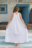 The Linen Maxi 1/2 Dress in White (No Print)